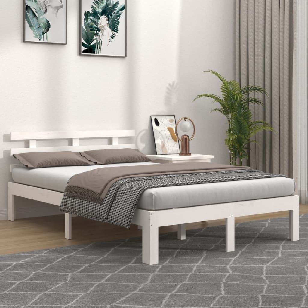 "Rabatt" Massivholzbett Schlafzimmer - Bettgestell moderne - Weiß 120x200 cm - Klassische Betten CC21207