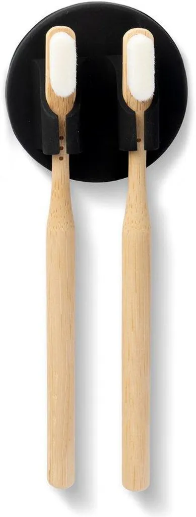 Porte-brosse à dents silicone noir autocollant - Organiseur robuste 5kg