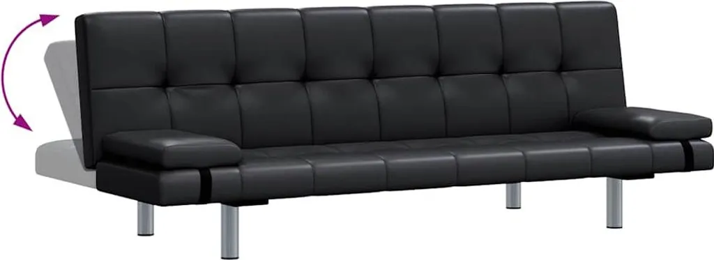 Lit d'appoint et canapé noir pour studio et chambre d'amis modulable