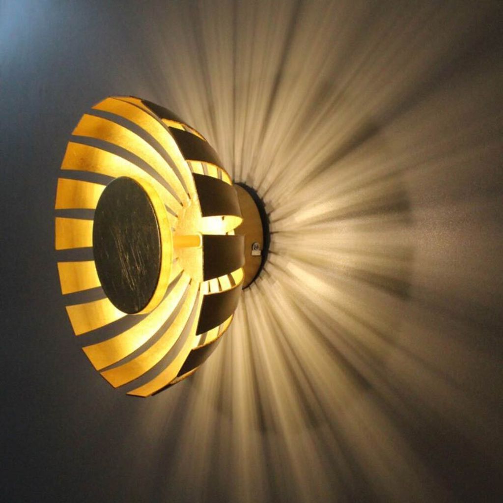 Luce Design LED Wandlampe Deckenleuchte Flare Metall/Gold Ø35cm 24W 2200lm warmweiß 3000K