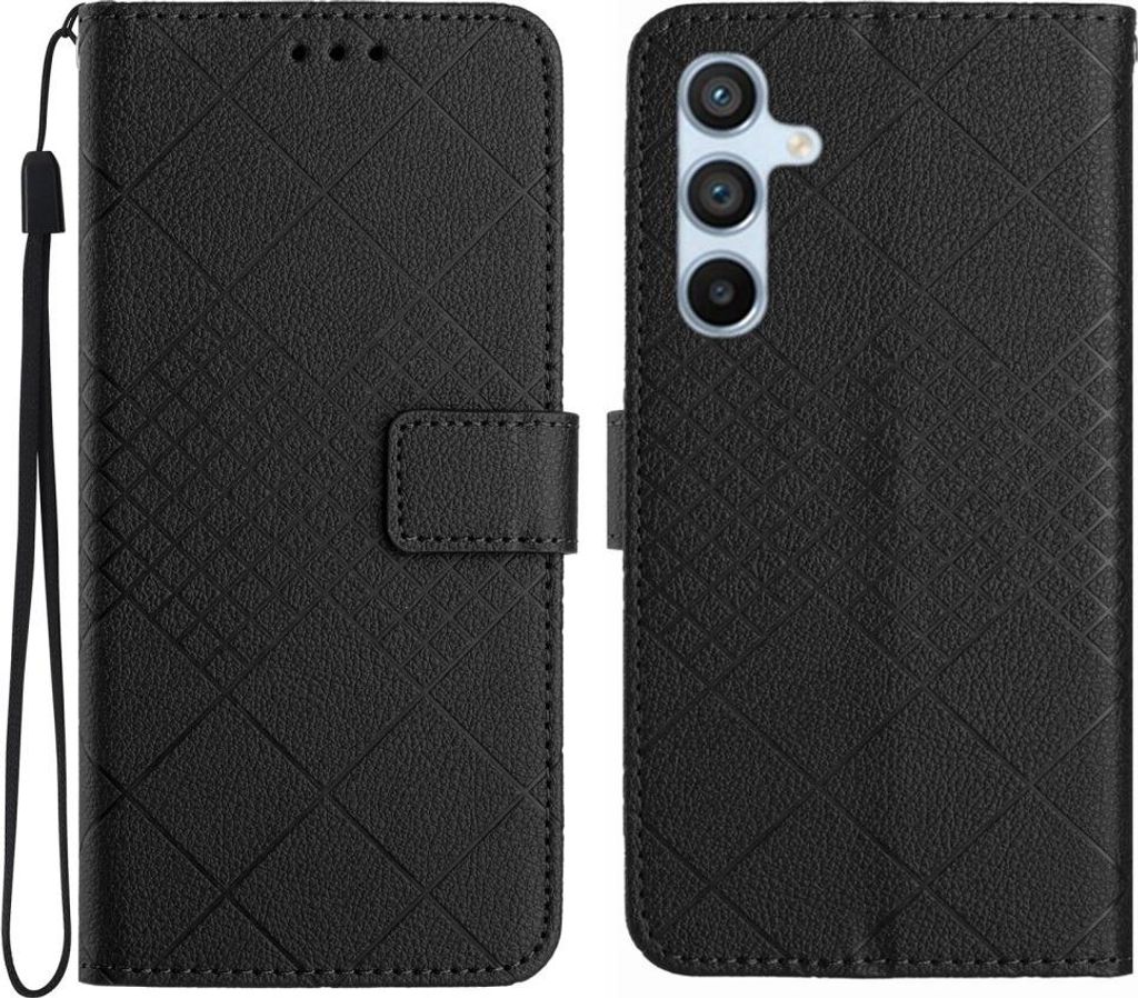 Samsung Galaxy A56 Hülle - Coverup Rhombus Klapphülle - Schwarz