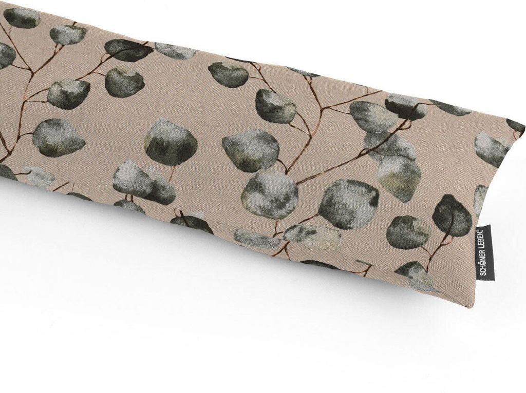 SCHÖNER LEBEN. Zugluftstopper Eukalyptusblätter natur grün Auswahl 130cm Länge
