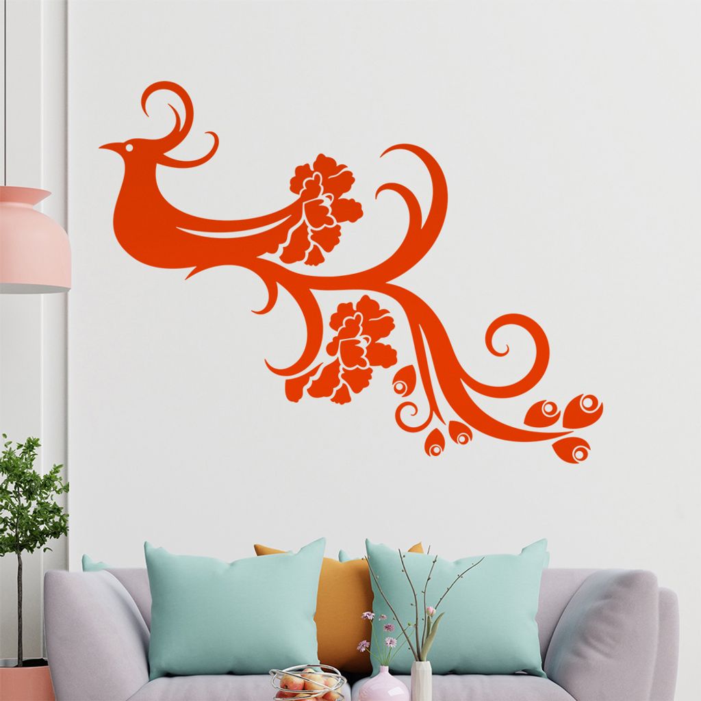 Fasan Ranke Tribal Wandtattoo in 6 Größen - Wandaufkleber Wall Sticker - Dekoration, Küche, Wohnzimmer, Schlafzimmer, Badezimmer