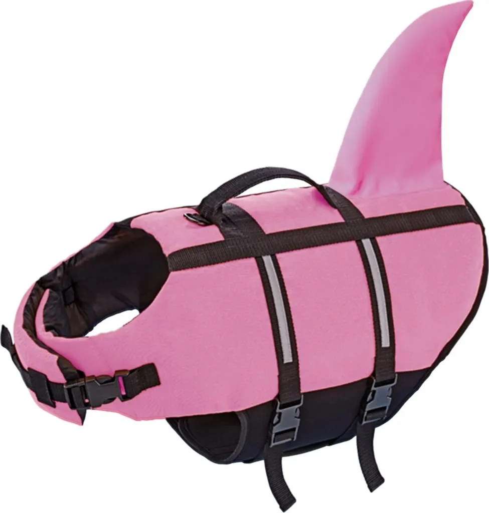 Nobby Sharki Rosa L 40cm: Salvagente Cane con Pinna per Nuoto Sicuro