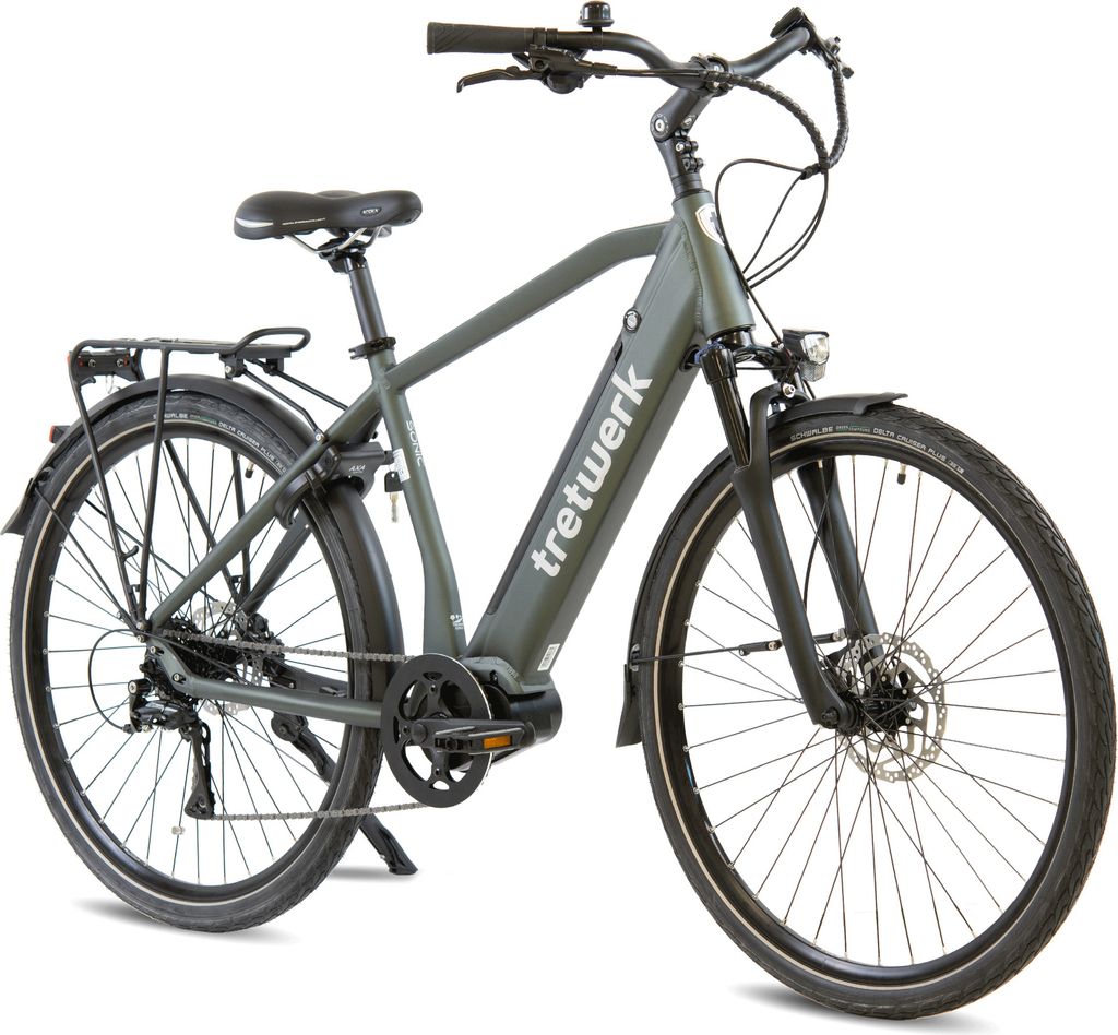 Tretwerk Sonic Pedelec 28 Zoll E Bike Trekkingrad 160 - 180 cm Elektrofahrrad Trekking 8 Gänge grün