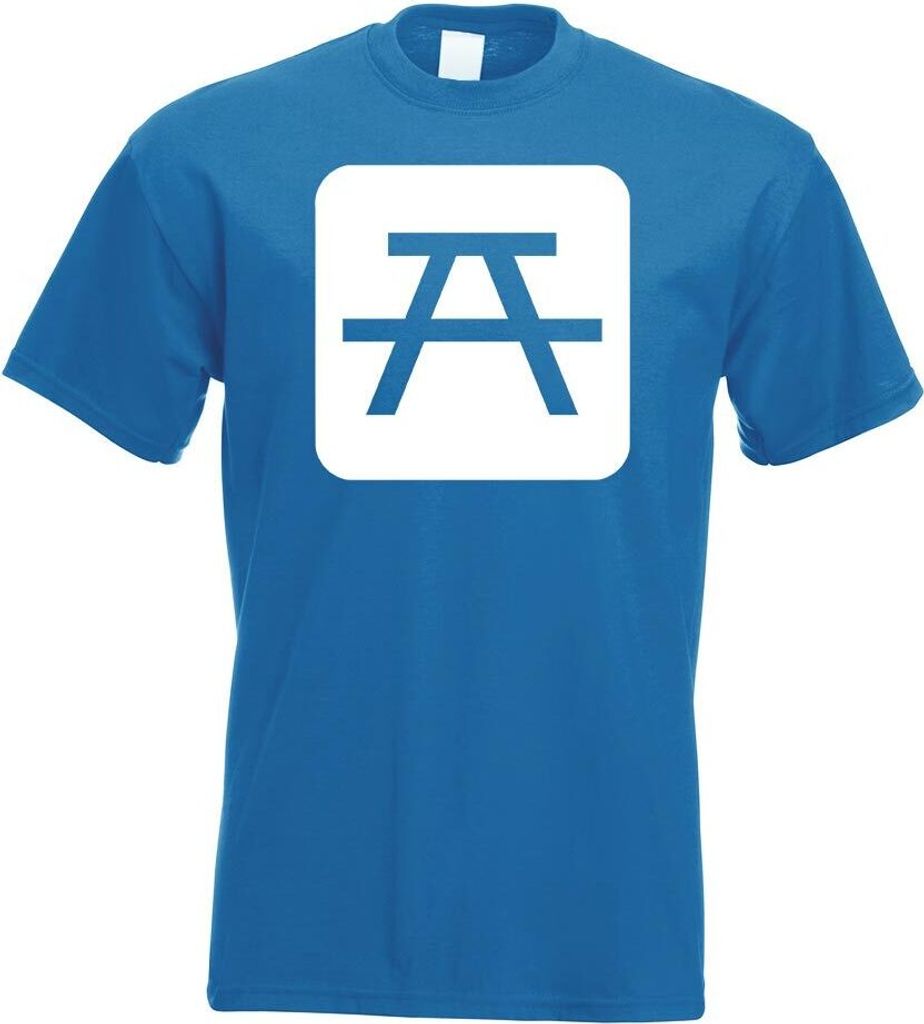 Kiwistar - T-Shirt - royal - Picknickplatz Pause Piktogramme Herren Funshirt Bedruckt Design Sprüche Spruch Motive - mit Motiv Bedruckt - Funshirt...