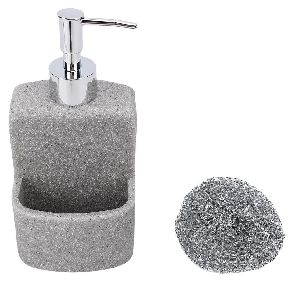 Housewares Seifenspender, 250 ml Fassungsvermögen, 2-in-1-Flüssigkeitshandschale und Halter für die Küchenspüle
