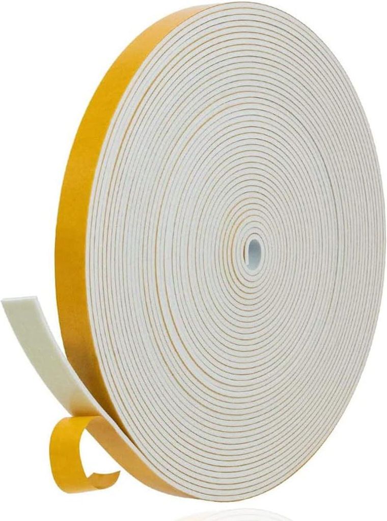 Selbstklebendes Dichtungsband für Fenster und Türen - 12 mm x 1,5 mm (10 m) - Schallisolierung und Abdichtung