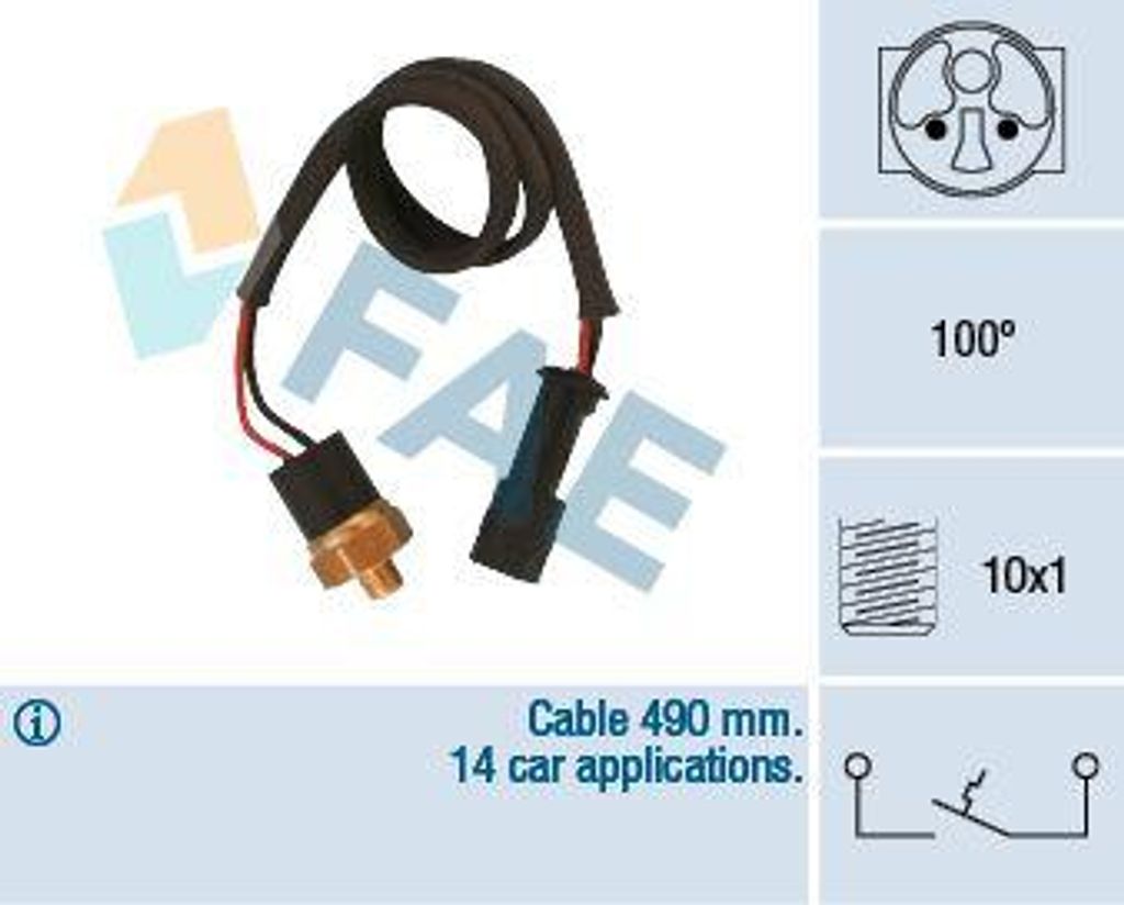 FAE 35900 Temperaturschalter, Kühlmittelwarnleuchte OE 34488791 kompatibel mit 440 K, 460 L
