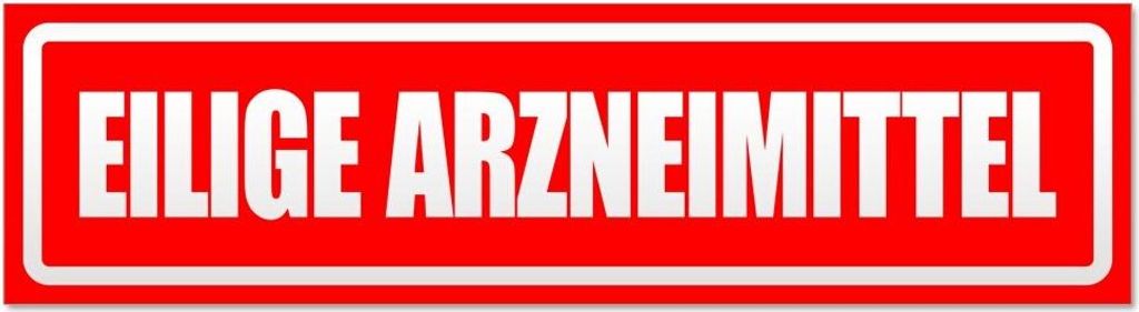 Kiwistar - Autoaufkleber - Rot - 60 x 16 cm - Eilige Arzneimittel invertiert - Hinweis Aufkleber Sticker für Auto, Kfz, Fahrrad, PKW, LKW