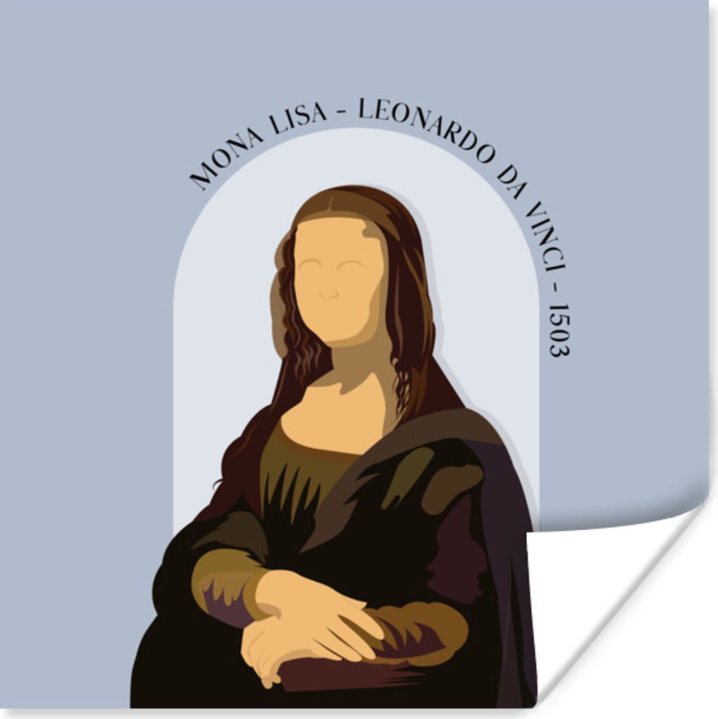 MuchoWow Poster Mona Lisa - Blau - Vintage - Alte Meister 100x100 cm - Babyzimmer