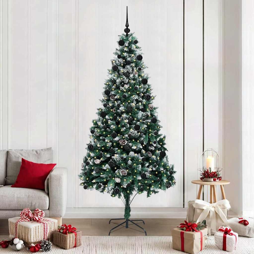 "Schlussverkauf" Künstlicher Weihnachtsbaum(1 pc) - Kunstbaum/Tannenbaum - mit 300 LEDs mit Ständer Grün 210 cm C7609