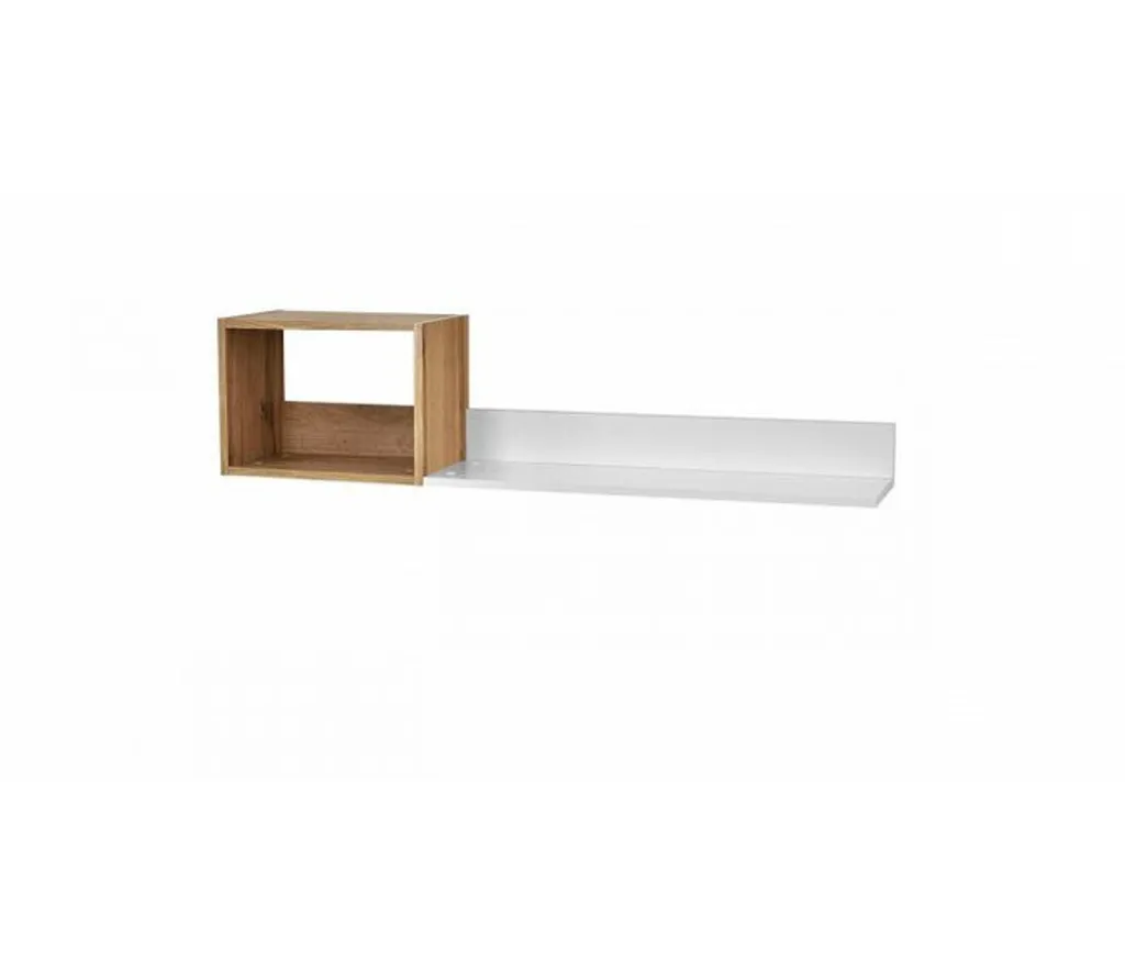 Mensola MOREL Rovere Kraft Dorato e Bianco | Arredo Parete Chic