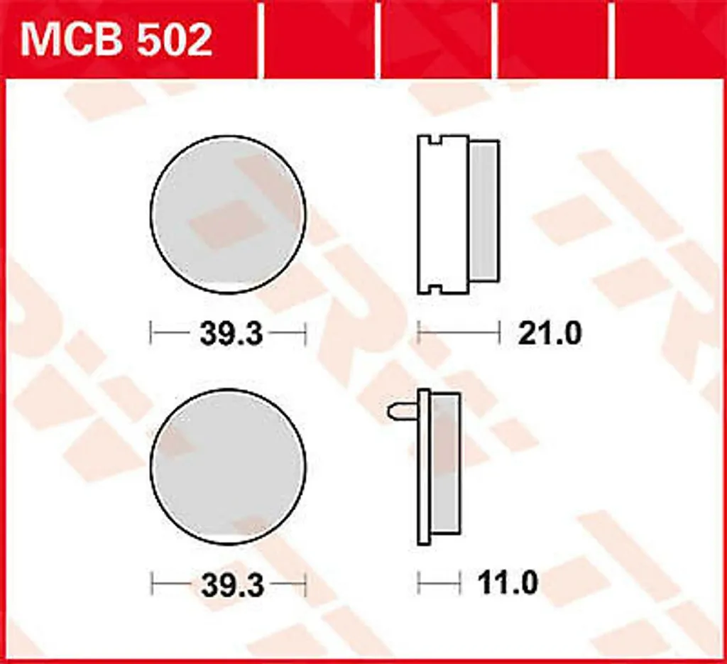 Plaquette de frein MCB502 TRW avec isolation thermique céramique