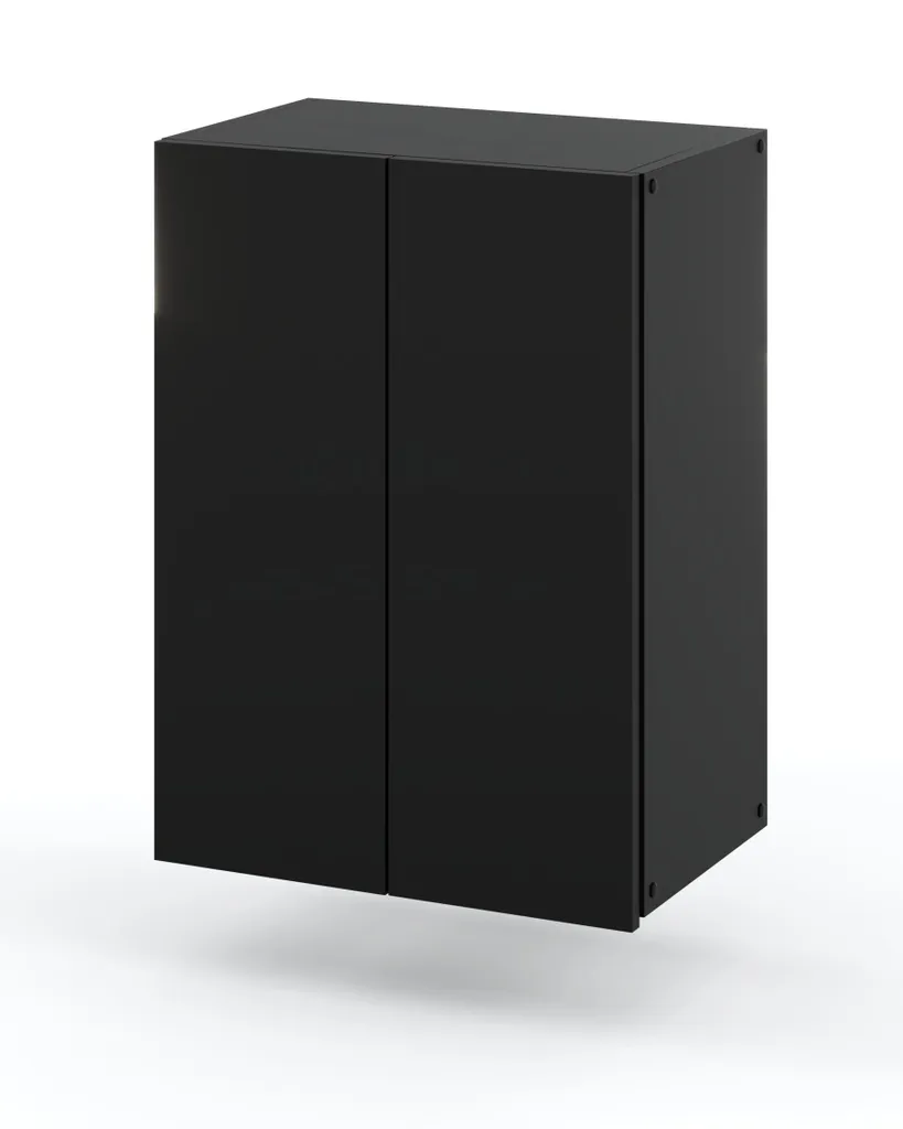Meuble de toilette suspendu noir mat 40x60x25 cm avec 2 étagères STIV