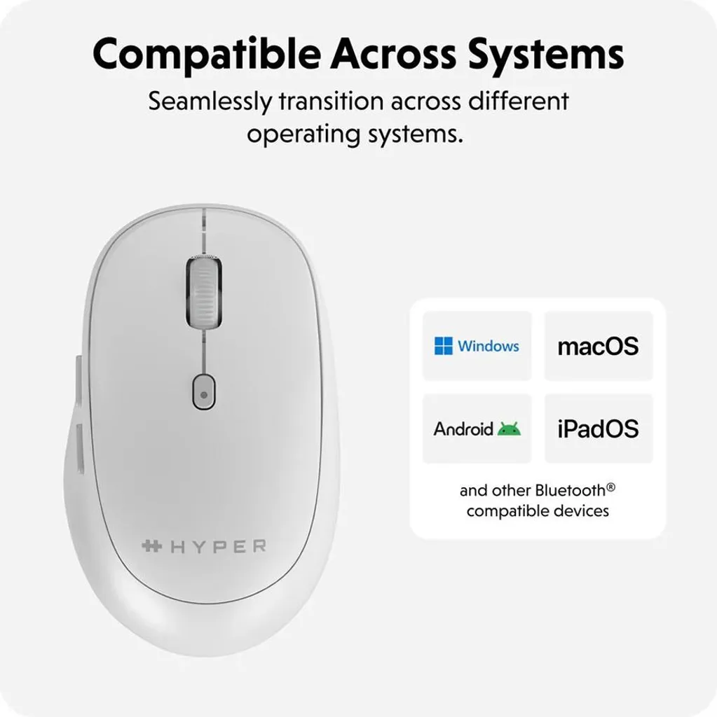 Souris HYPER HS2100GL Bluetooth 2400 DPI Ergonomique pour PC et Mac - 7