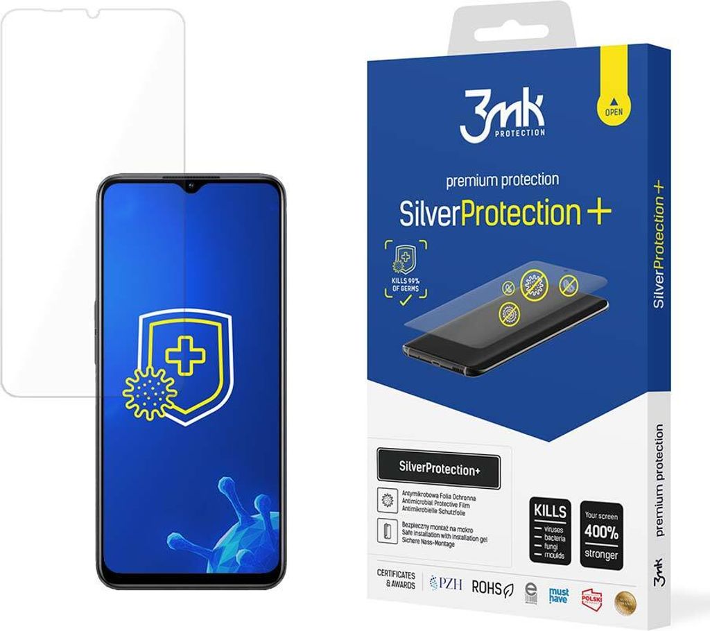 3mk Display Antimikrobielle Schutzfolie SilverProtection+ für Oppo A78 5G 0,21mm Self-Heal