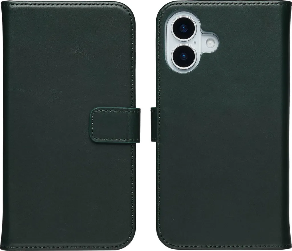 Selencia Custodia iPhone 17 in Vera Pelle Verde - Eleganza a Libro