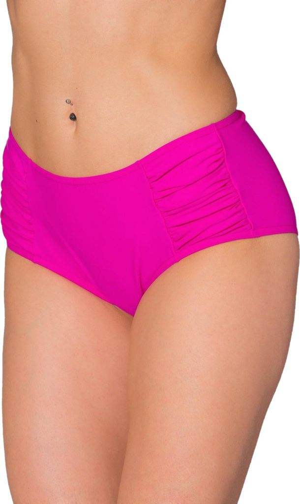 Aquarti Damen Bikinihose Hotpants mit seitlichen Raffungen, Farbe: Pink, Größe: 42
