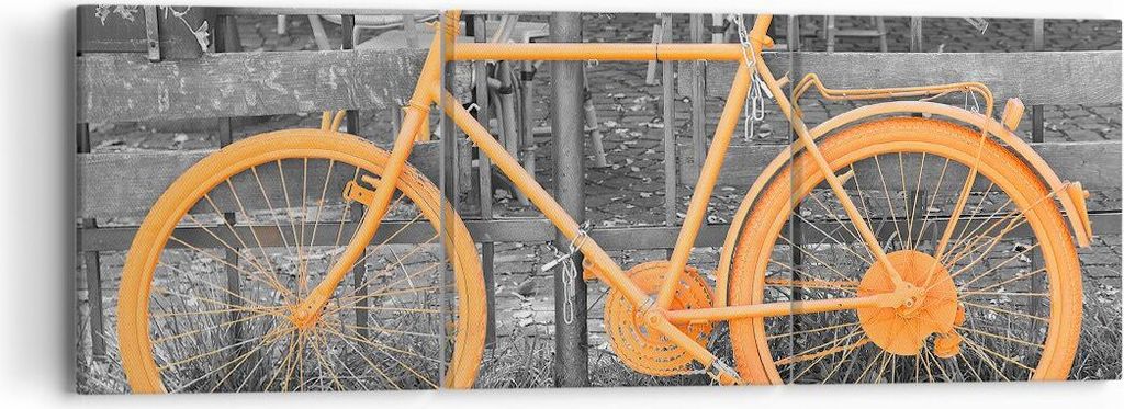 Bild auf Leinwand - Leinwandbild - Fahrräder Sport Verkehr alt - 90x30cm - Wand Bild - Wanddeko - Leinwanddruck - Bilder - Kunstdruck - Wanddekora...
