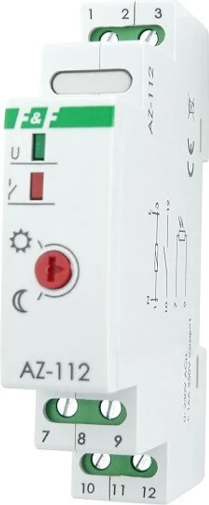 Relais crépusculaire 230V AZ-112 pour tableau électrique avec sonde