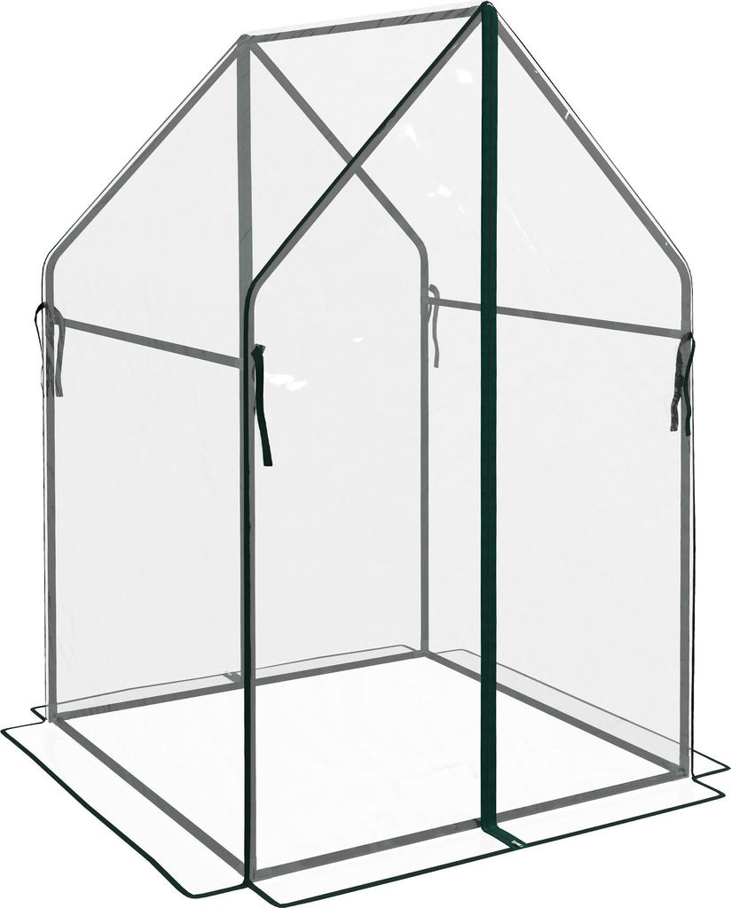 Gewächshaus Frühbeet Treibhaus, 90 cm x 90 cm x 145 cm, Transparent +Schwarz