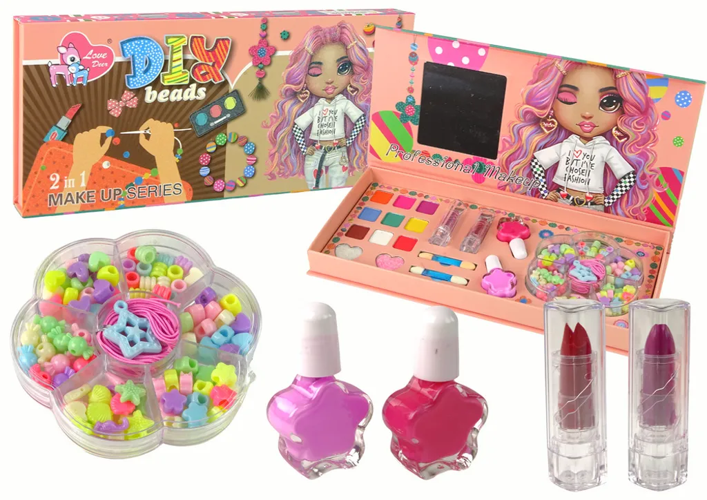 Coffret de maquillage et création de bijoux pour enfant 100 pièces