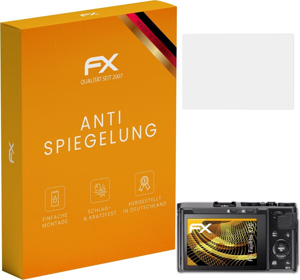 atFoliX FX-Antireflex 3x Schutzfolie kompatibel mit Fujifilm X70 Displayfolie