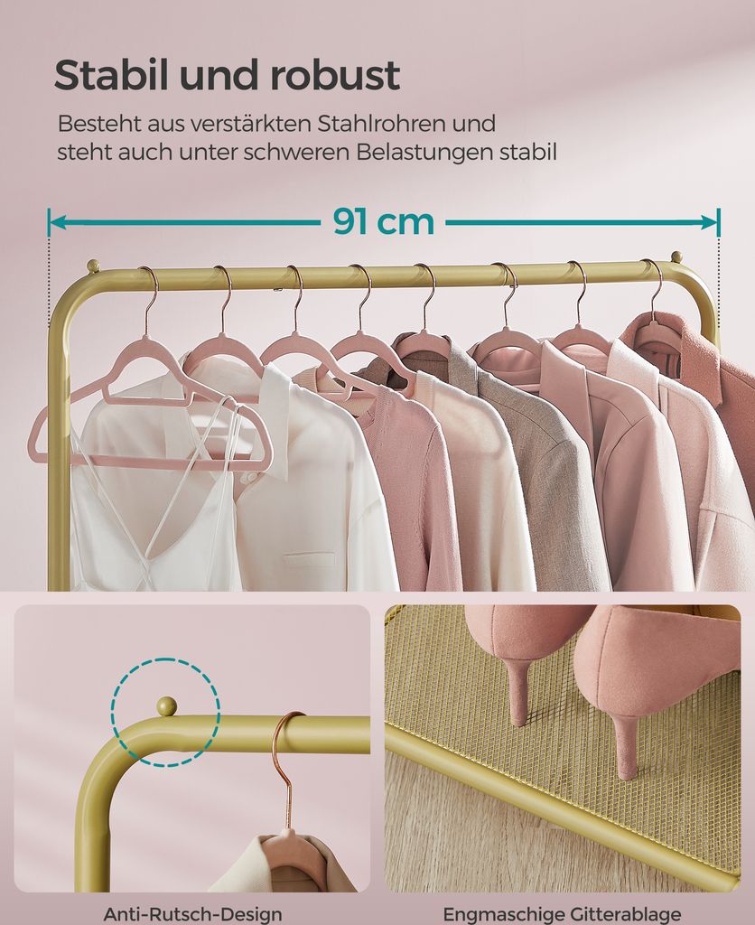 SONGMICS Garderobenständer, auf Rollen, bis 40 kg Produktbild 5