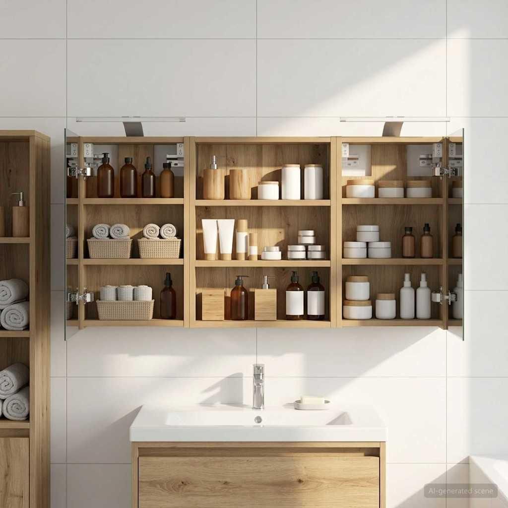 Maison Exclusive - Badezimmerschrank-Set 3 pcs 100 x 10,5 x 50 cm Holzwerkstoff