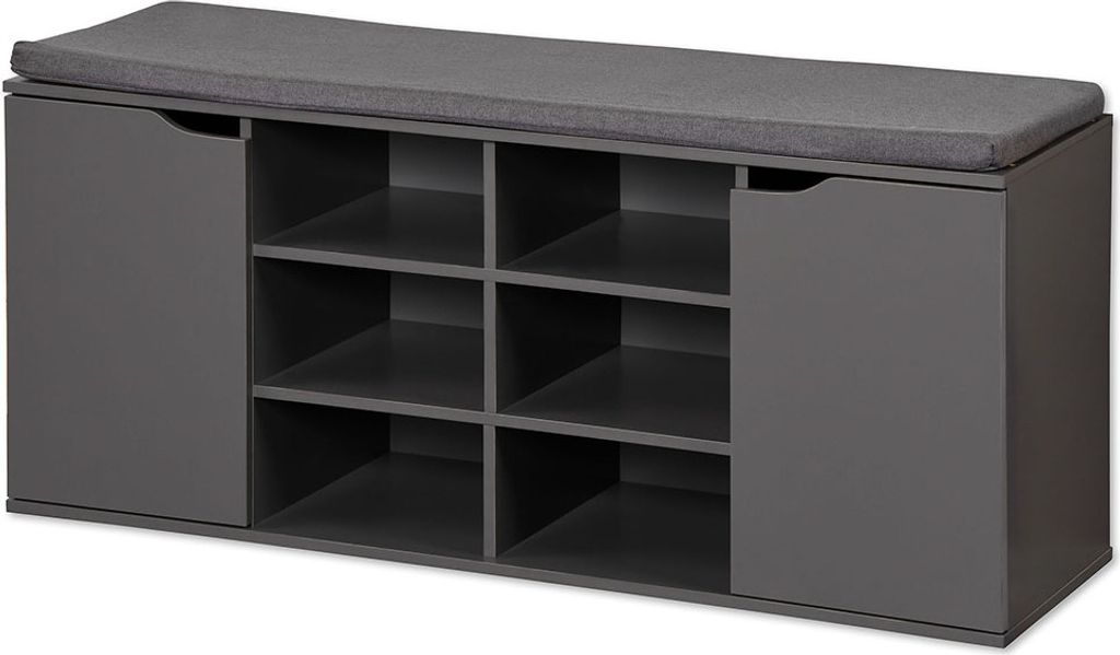 KESPER Schuhschrank grau mit Sitzkissen – 103 x 30,5 x 48 Produktbild 