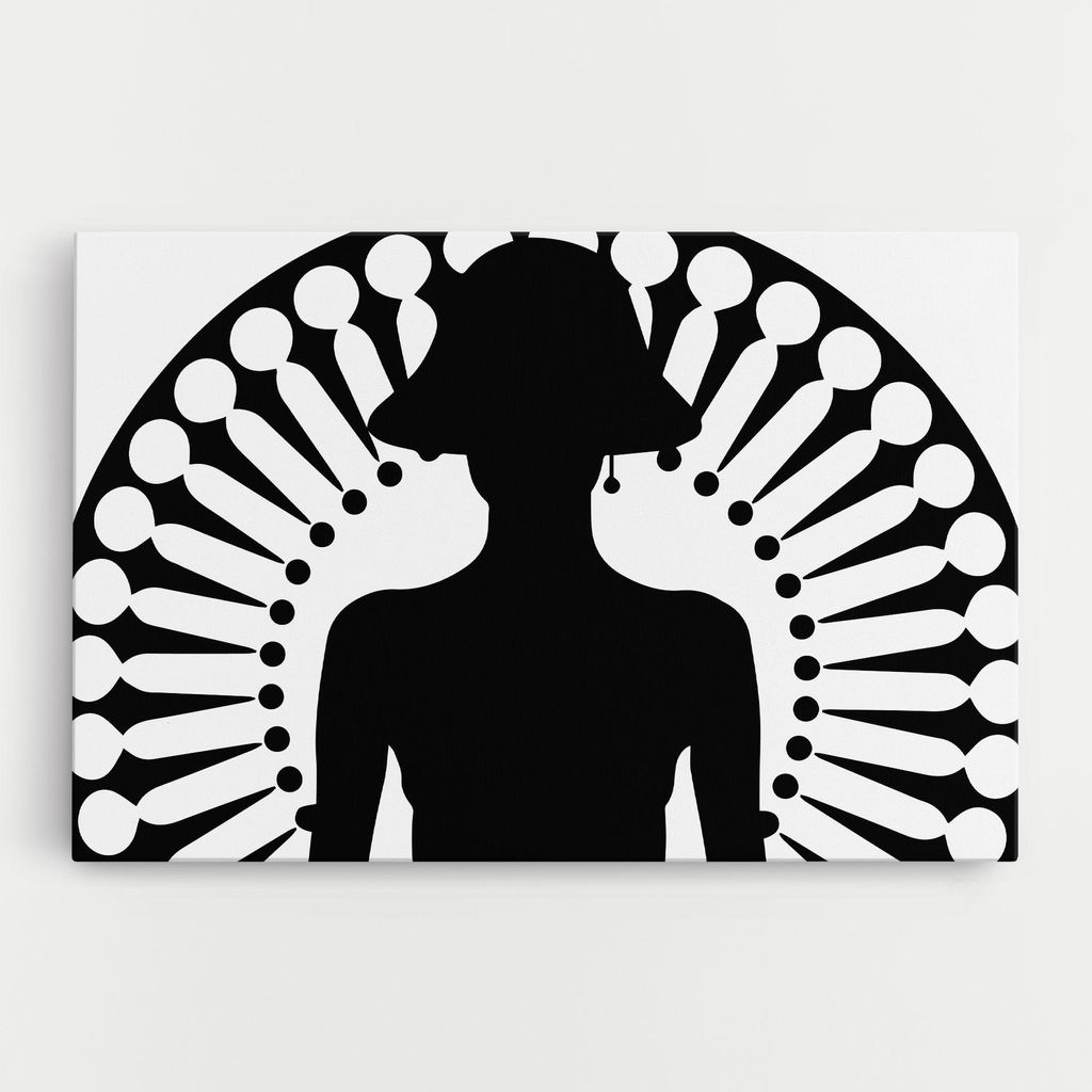 ARTHUB Leinwandbild 50x70 cm, Black Shilouette Lady | Wohnzimmerdekoration, Hängende Bilder, Wanddekoration, Heimdekoration, Frauen, Silhouetten