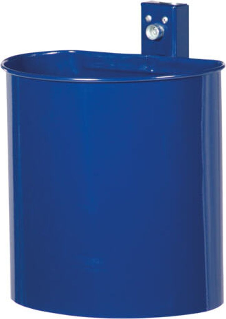 Halbrunder Abfallbehälter für Wand u. Pfostenmontage - 20 l - moosgrün