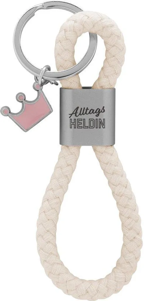 Porte-clés avec motif héroïne et couronne en métal argenté élégant