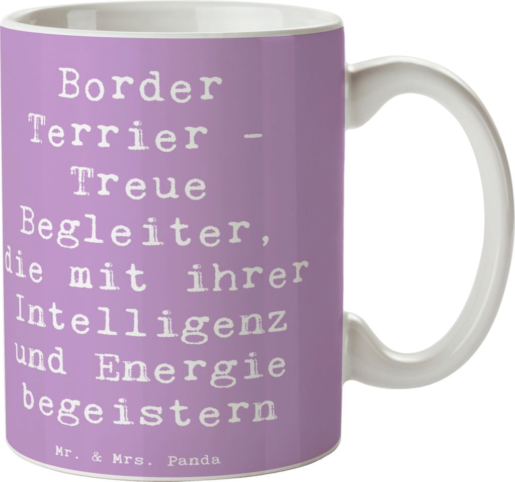 Mr. & Mrs. Panda Kaffeetasse Spruch Border Terrier Freunde - Lavendeltraum - Geschenk, Hunderasse, aufregende Abenteuer, Herzen erobern, Hunderasse...
