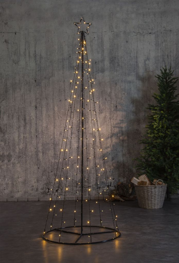 Albero di luci a LED con cima a stella - 170 LED bianchi Immagine del prodotto 