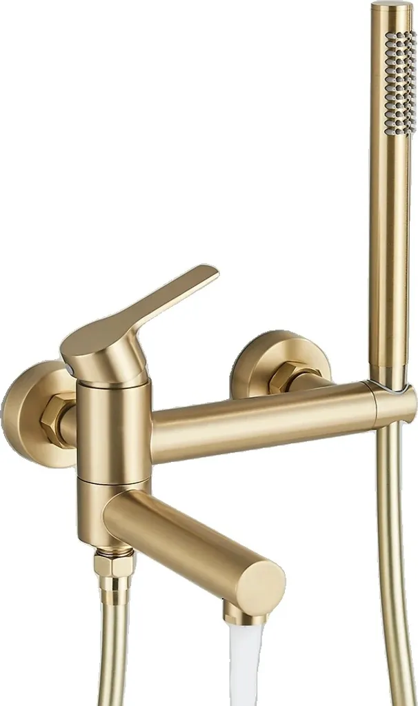 Miscelatore Vasca Oro Spazzolato Ottone Alta Qualità | Bocca Girevole 360