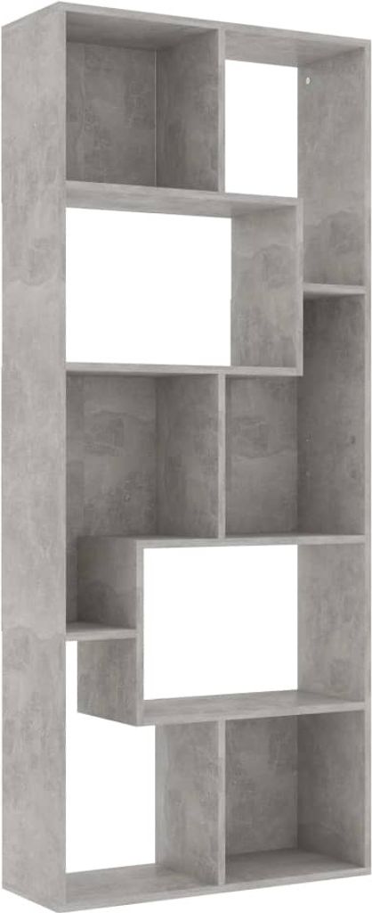 vidaXL Bibliothèque gris béton 67x24x161 cm panneau de Image du produit 
