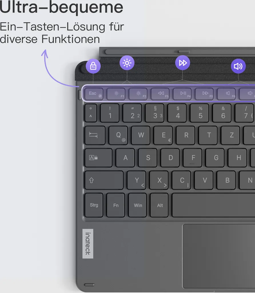 Solution de Frappe pour Surface Go 1-4 Clavier Inateck Gris Bluetooth