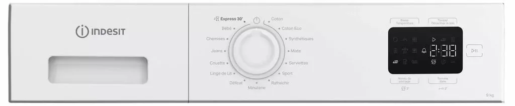 Lave-linge Indesit silencieux 64dB - Machine à laver 9kg 15 programmes