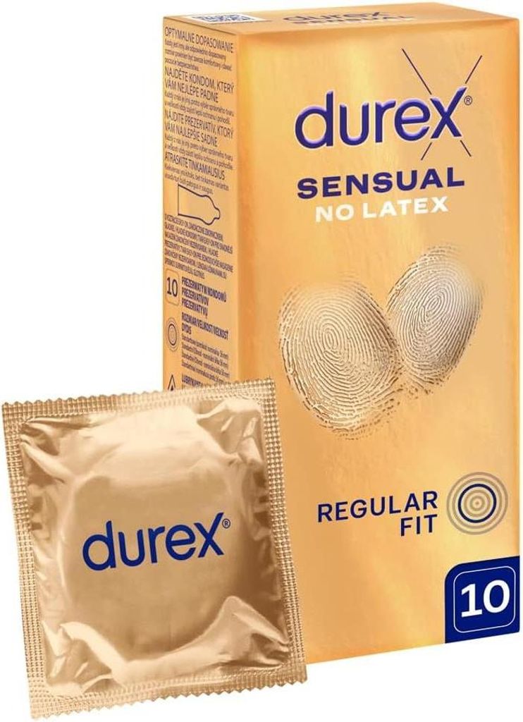 Durex Sensual Préservatifs sans latex, 10 pièces Image du produit 