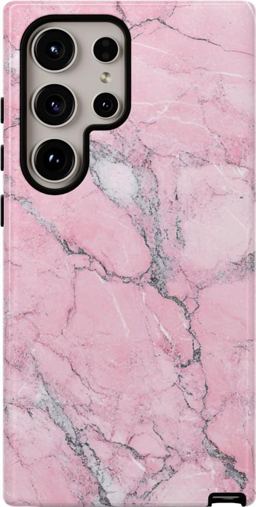 Glänzende Marmoroptik in Rosa – Hülle Kompatibel mit Samsung Galaxy S24 Ultra