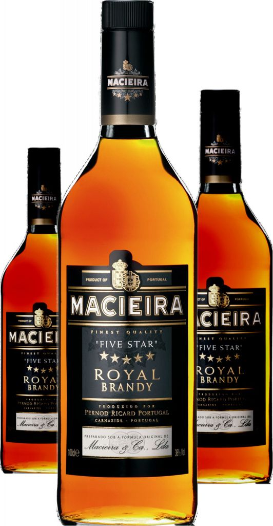 3 x Brandy Macieira Literflasche 36 % Vol. aus Portugal Produktbild 