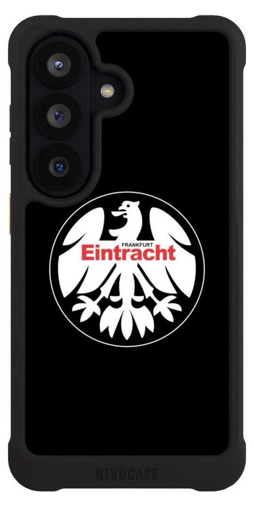 NIVOCASE Hülle für Samsung Galaxy S26 Stoßfeste Handyhülle NIVOmax Case Schwarz Eintracht Frankfurt Offizielles Lizenzprodukt SGE