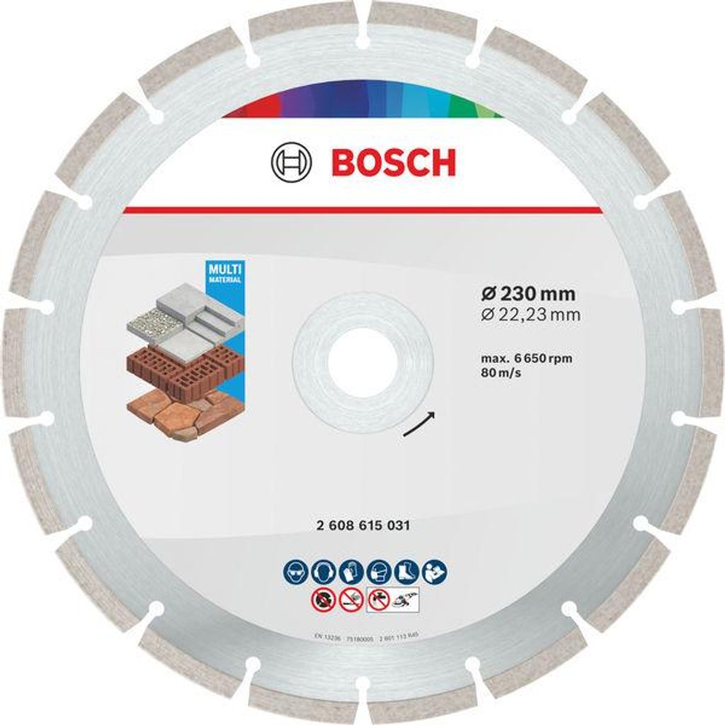 Diamantzaagblad voor diverse materialen, 230 x 22,23 x 7 mm Productafbeelding 
