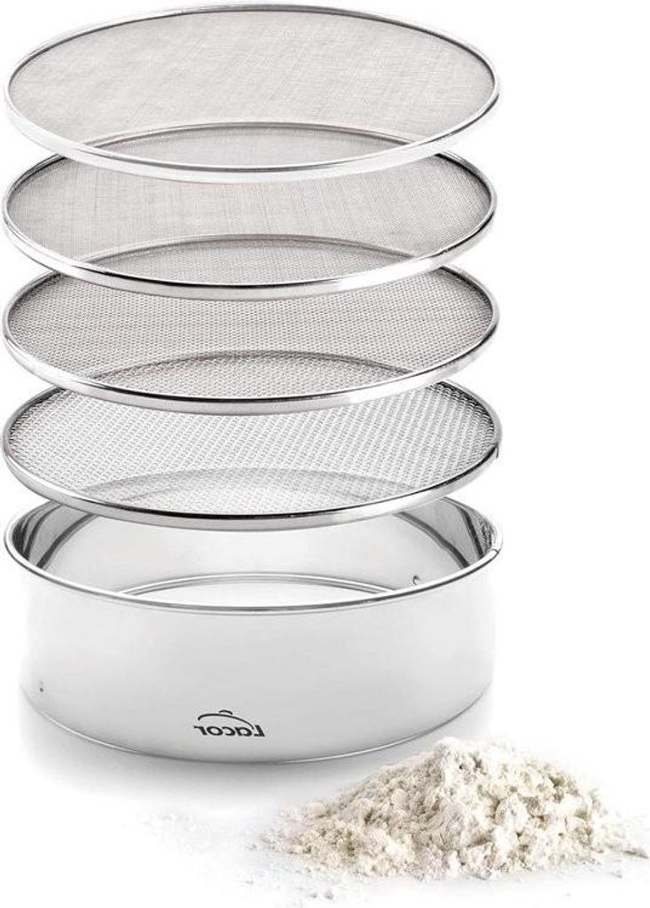 Edelstahlsieb mit austauschbaren Sieben – 20 cm – Silber