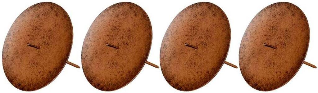 POSIWIO Adventskranz - Kerzenhalter Braun Ø 9 cm im 4er Pack - Metall