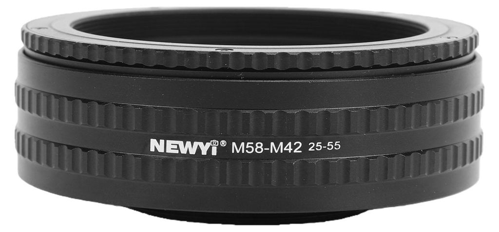M58 auf M42 25 mm–55 mm Einstellbarer Fokussier-Helicoid-Adapter Makro-Zwischenring Zubehör