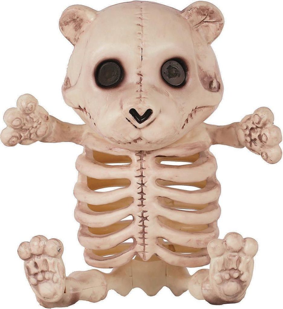 Sitzender Skelett Bär als Dekoration 36 cm