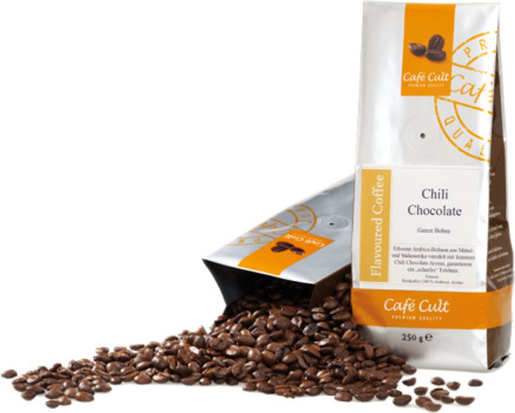 Kaffee "Chili-Chocolate" in 1 kg Tüte, ganze Bohne, aromatisiert